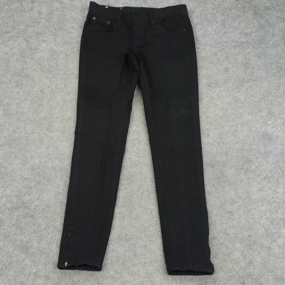Ralph Lauren Black Label 342 Jeans Womens 27 Black Denim Pants Ankle Zip